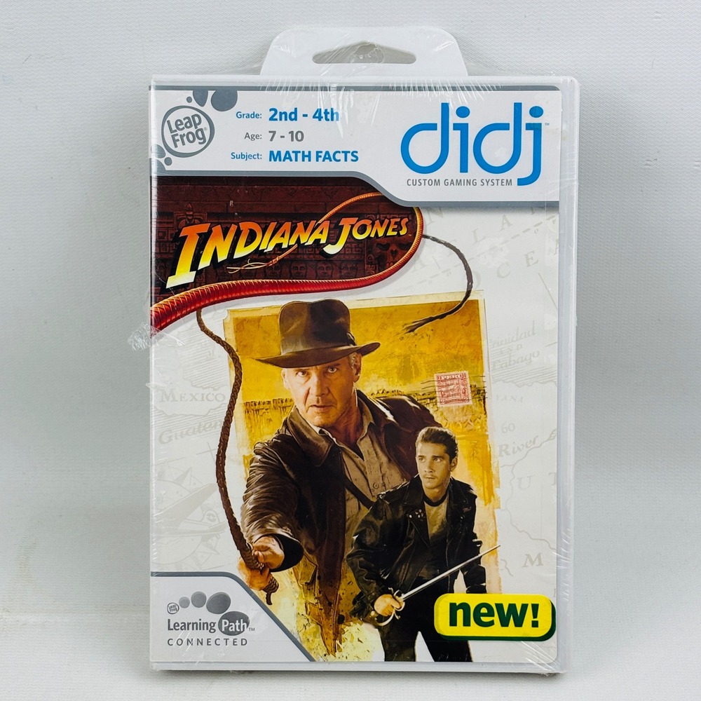 LeapFrog Didj Indiana Jones Math Facts Game 2nd-4th Grade Ages 7-10 New Sealed